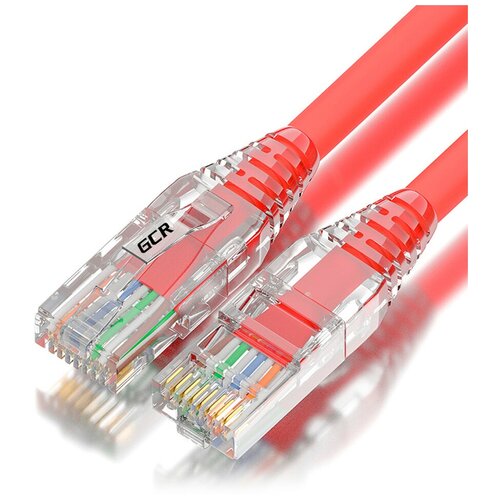 Патч-корд UTP 1.5м для подключения к интернету GCR LSZH кат5e ethernet high speed 1 Гбит/с CCA RJ45 сборный малодымный красный