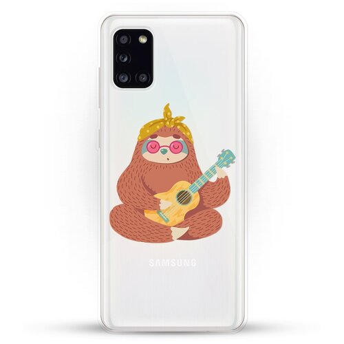 фото Силиконовый чехол лама с гитарой на samsung galaxy a31 andy & paul