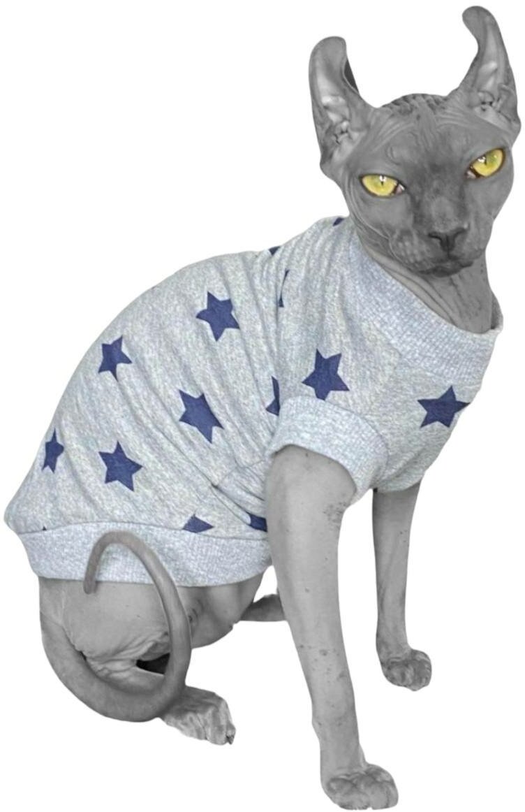 Футболка свитер для Сфинксов Кошки Кота / XL / Звезды - фотография № 6