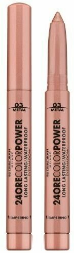 Тени карандаш стойкие, Deborah Milano, 24Ore Color Power Eyeshadow, тон 03 розово-бронзовый, 1.4 г