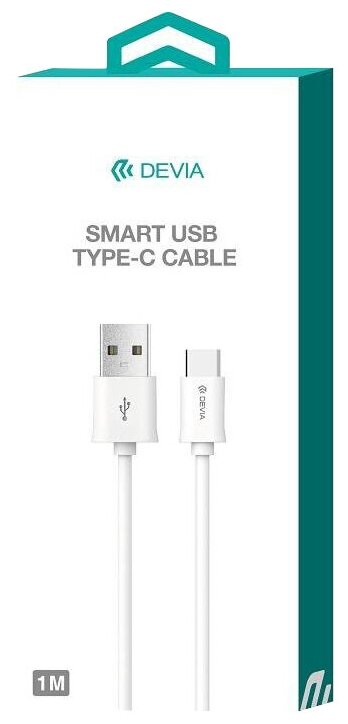 Кабель Devia USB Type-C Smart Cable - White - фото №2