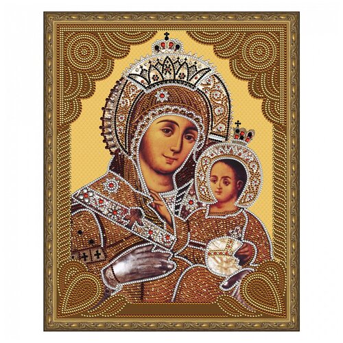 Картина 5D мозаика с нанесенной рамкой Molly арт.KM0718 Вифлеемская Божия Матерь (15 цветов) 40х50 см