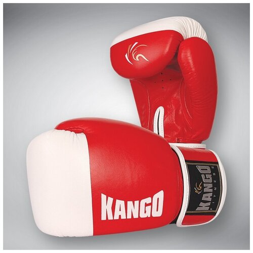 Перчатки боксерские Kango Fitness 7003, кожа, красные, 14 унций