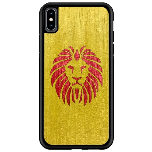 Чехол Timber&Cases для Apple iPhone X/XS TPU WILD collection - Царь зверей/Лев (Желтый - Красный Кото)