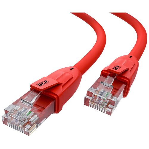 Патч-корд GCR прямой 1.0m UTP кат.6, красный, 24 AWG, -52374