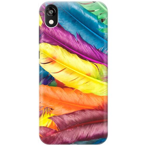фото Re:pa накладка transparent для huawei y5 (2019) / honor 8s с принтом "разноцветные перья"