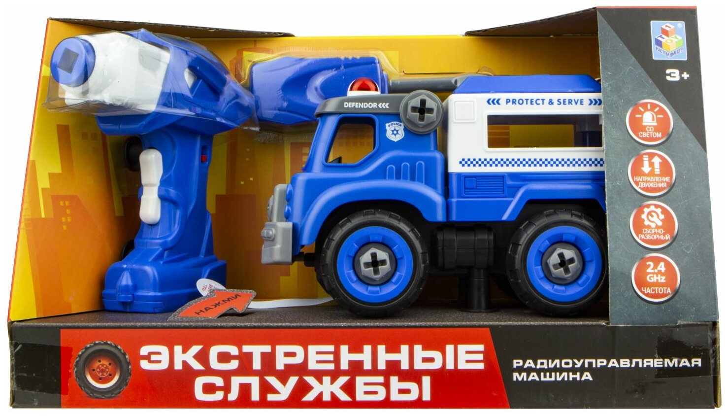 Конструктор 1 TOY Экстренные службы Т16962 Полицейский грузовик
