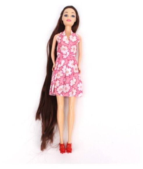 Кукла в розовом платье с длинными волосами. арт.2072653