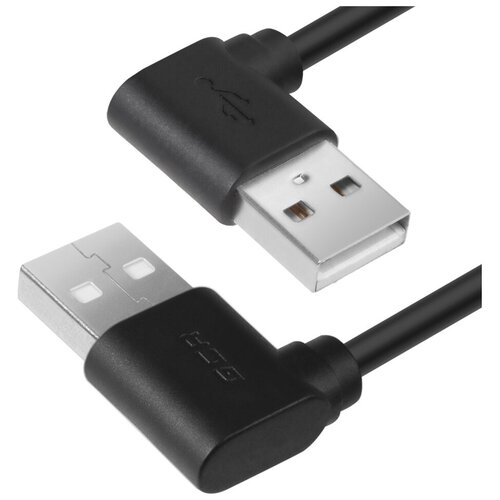 Кабель 0.5m USB 2.0 AM угловой левый / AM угловой левый 28/24 AWG (GCR-AUM5AM-BB2S-0.5m) gcr кабель 0 5m usb 2 0 am bm угловой правый черный 28 24 awg