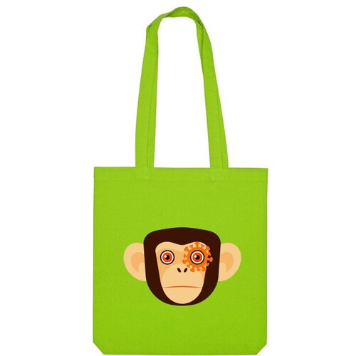 Сумка шоппер Us Basic, зеленый мужская футболка кибер обезьяна шимпанзе s желтый