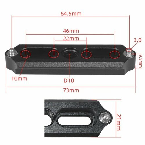 планка нато smallrig 1195b на 2 винта 1 4 длина 7 см Быстросъемный мини-рельс NATO Rail Mini 1/4 дюйма 3/8 дюйма. Крепление