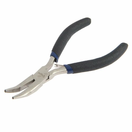 Длинногубцы изогнутые mini никелированные обрезиненные рукоятки 125 мм 661₽