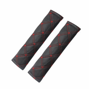 Плечевые накладки , 250 x 60 мм, 2 шт, цвет черный-красная нить.