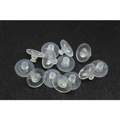 Заглушки для серег 11х6мм, отверстие 0,65мм, цвет прозрачный, пластик, 01-0012-03, 2шт