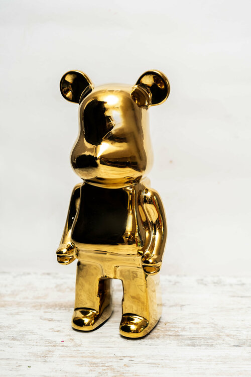 Статуэтка-копилка, фигурка Bearbrick золотая, коллекционная дизайнерская игрушка