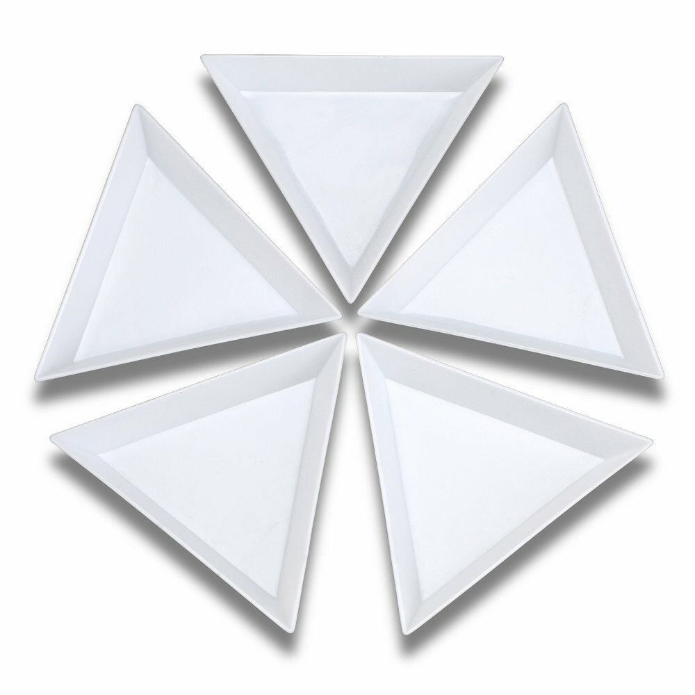 NailsCrystals, Набор треугольных лотков для страз, 5 шт