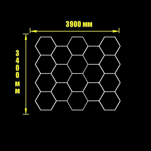 Комплект модульное светодиодное освещение соты в детейлинг 3900х3400 мм / KAEF.LIGHT