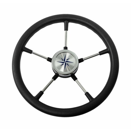 Рулевое колесо RIVA RSL 360 мм, черный обод, серебряные спицы, Volanti Luisi, Италия
