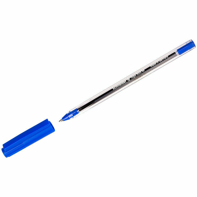 Ручка шариковая Schneider "Tops 505 M" синяя, 1,0мм, прозрачный корпус, 235134