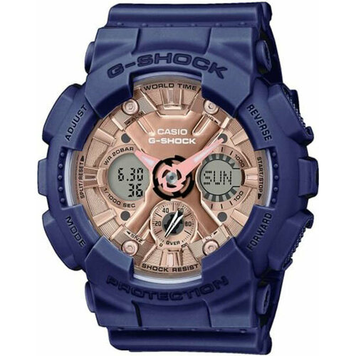 фото Наручные часы casio g-shock gma-s120mf-2a2, синий, розовый