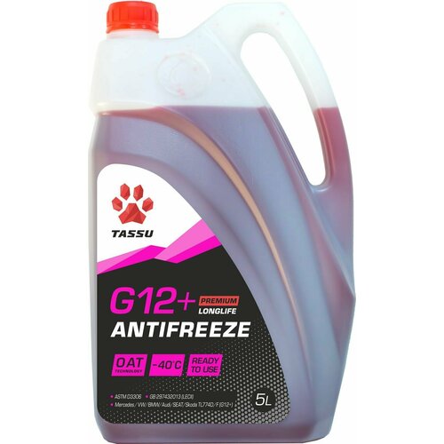 Антифриз готовый TASSU ANTIFREEZE Red G12+ -40C 5л