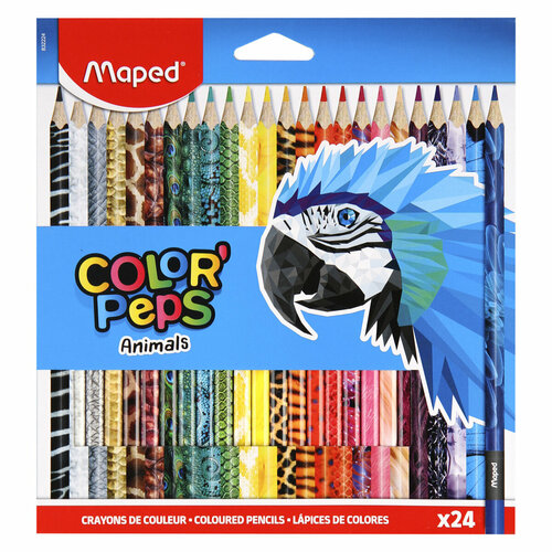 Карандаши цветные 24 цвета, дерево, трехгранный Color'peps Maped