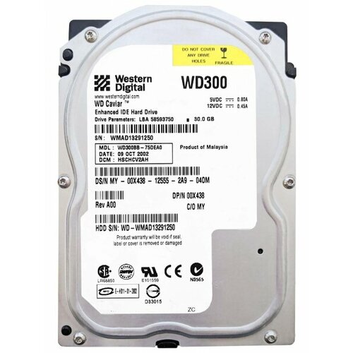Жесткий диск Western Digital WD300BB 30Gb 7200 IDE 35 HDD 281000₽