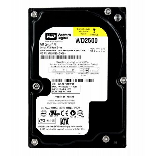 Жесткий диск Western Digital WD2500SD 250Gb SATA 35 HDD 323000₽