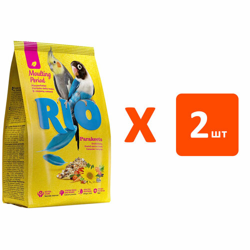 RIO PARAKEETS корм для средних попугаев в период линьки (500 гр х 2 шт) rio корм moulting period для средних попугаев 1кг
