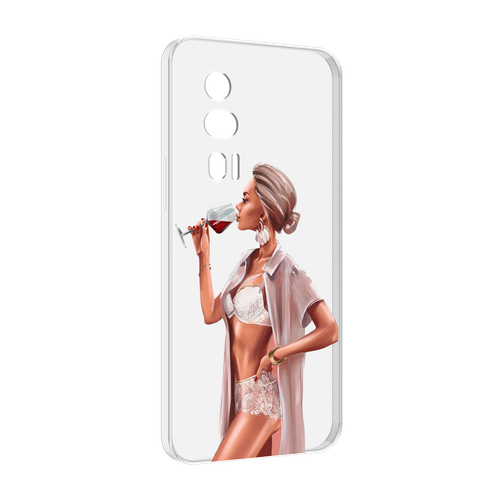 Чехол MyPads Девушка-с-вином женский для Xiaomi Redmi K60 задняя-панель-накладка-бампер