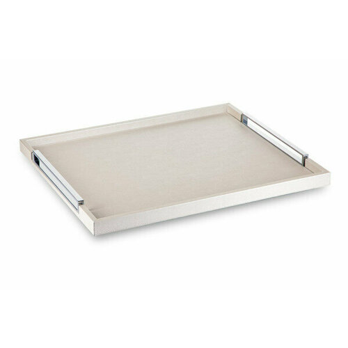 Поднос прямоугольный с ручками Giobagnara Виктор 53х63 см, жемчужный