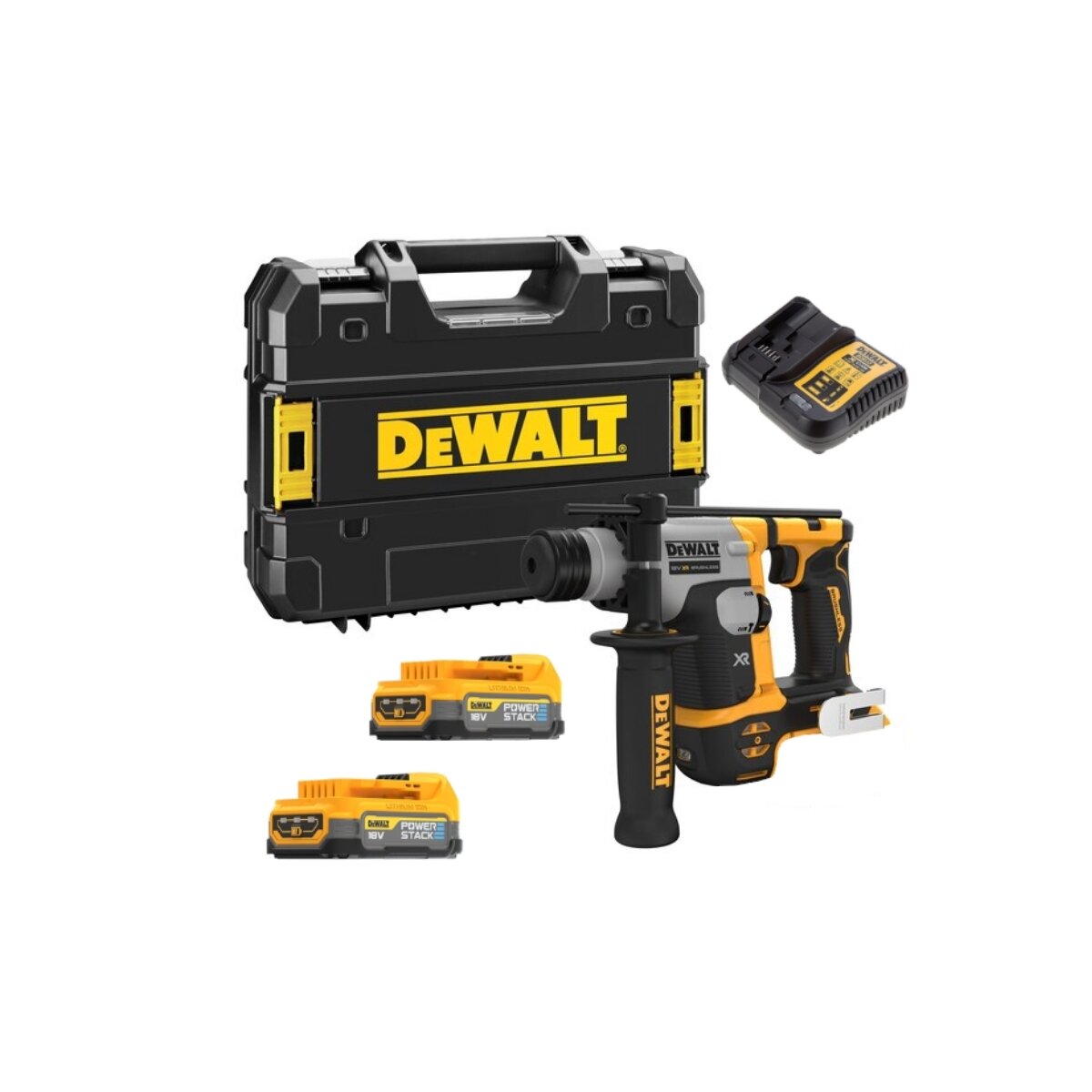 DeWALT DCH172E2T Бесщеточный перфоратор 18 В XR, SDS-Plus, 2 батареи POWERSTACK и зарядное устройств