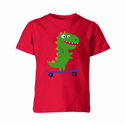 Футболка Us Basic, размер 6, красный детская футболка динозаврик на скейте 128 красный