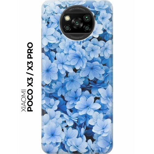 RE: PA Накладка Transparent для Xiaomi Poco X3 / X3 Pro с принтом Голубые цветочки