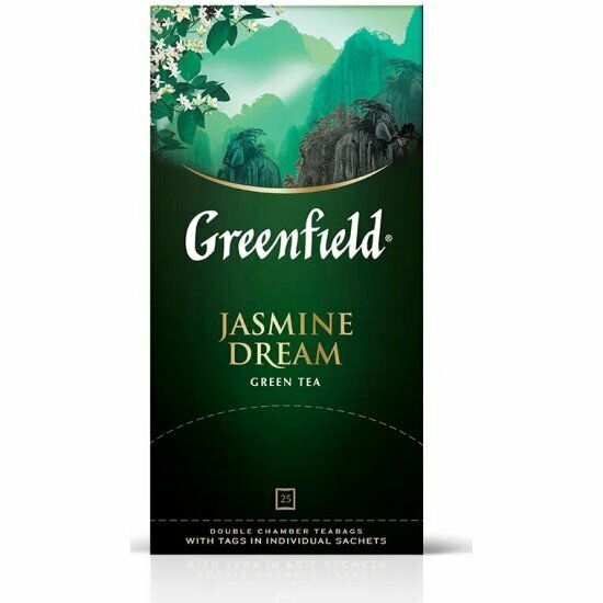Чай Greenfield Jasmine Dream зеленый ароматизированный, 25 пакетиков