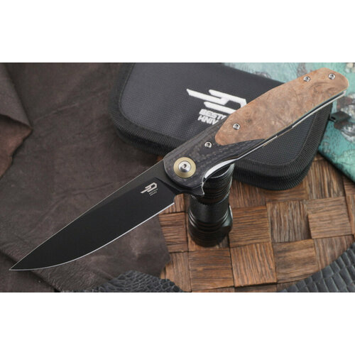 фото Складной нож bestech knives ascot, сталь 14c28n, рукоять карбон/g-10/древесина bg19e