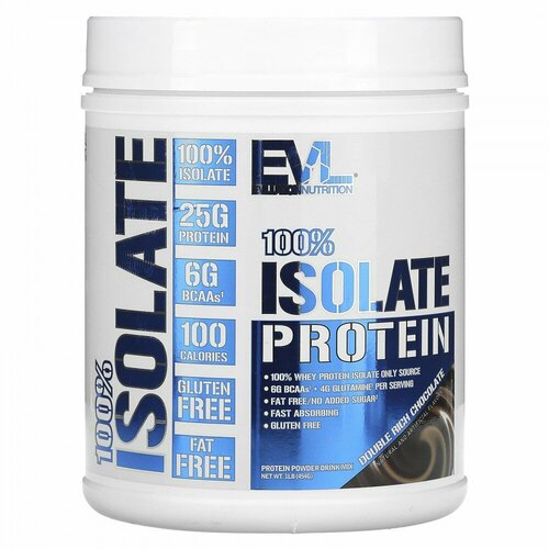 EVLution Nutrition, 100% Isolate Protein, Double Rich Chocolate, 1 lb (454 g)