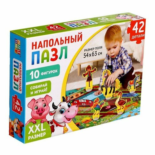 фото Набор напольный пазл с фигурками «моя ферма» (комплект из 3 шт) puzzle time