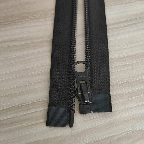 Застежка-молния разъемная, черная. Нейлон. YKK. Тип 5. Длина 120 см. 1 бегунок. Витая