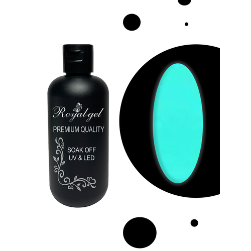 Топ Royal-gel MATE GLOW IN DARK матовый светящийся в темноте 250 гр. GDTC полигель для наращивания ногтей светящийся в темноте royal gel acryl glow in dark 500 гр