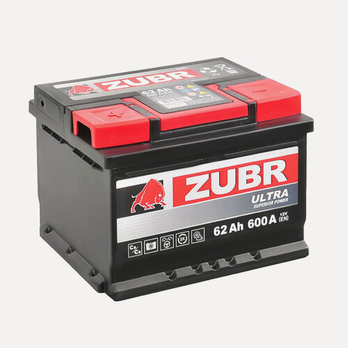 Изображение товара Аккумулятор ЗУБР ULTRA 62 Ач 600А П/П ZU621