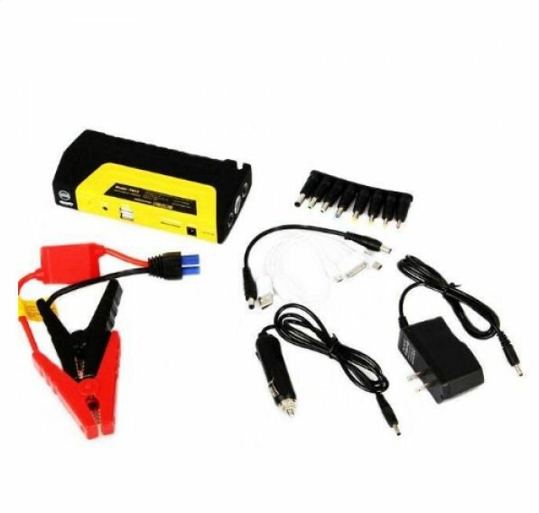 Портативное пусковое пуско-зарядное устройство для автомобиля Jump Starter 16800 mAh с переходниками для зарядки гаджетов