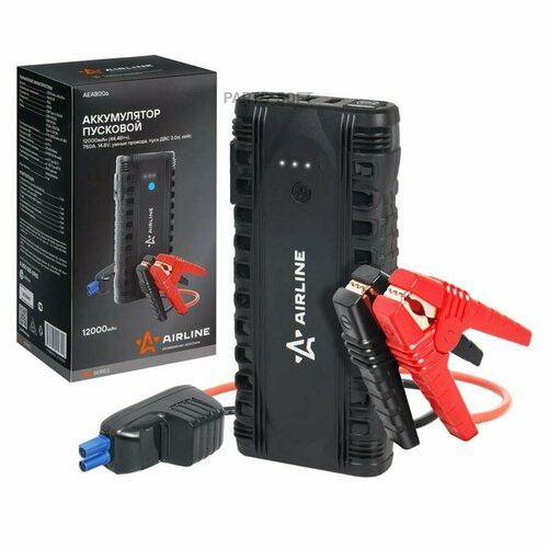 AIRLINE AEAB006 Аккумулятор пусковой 12000мАч 444Втч 750А 148V умные провода пуск ДВС 30d кейс AEAB006 15280₽