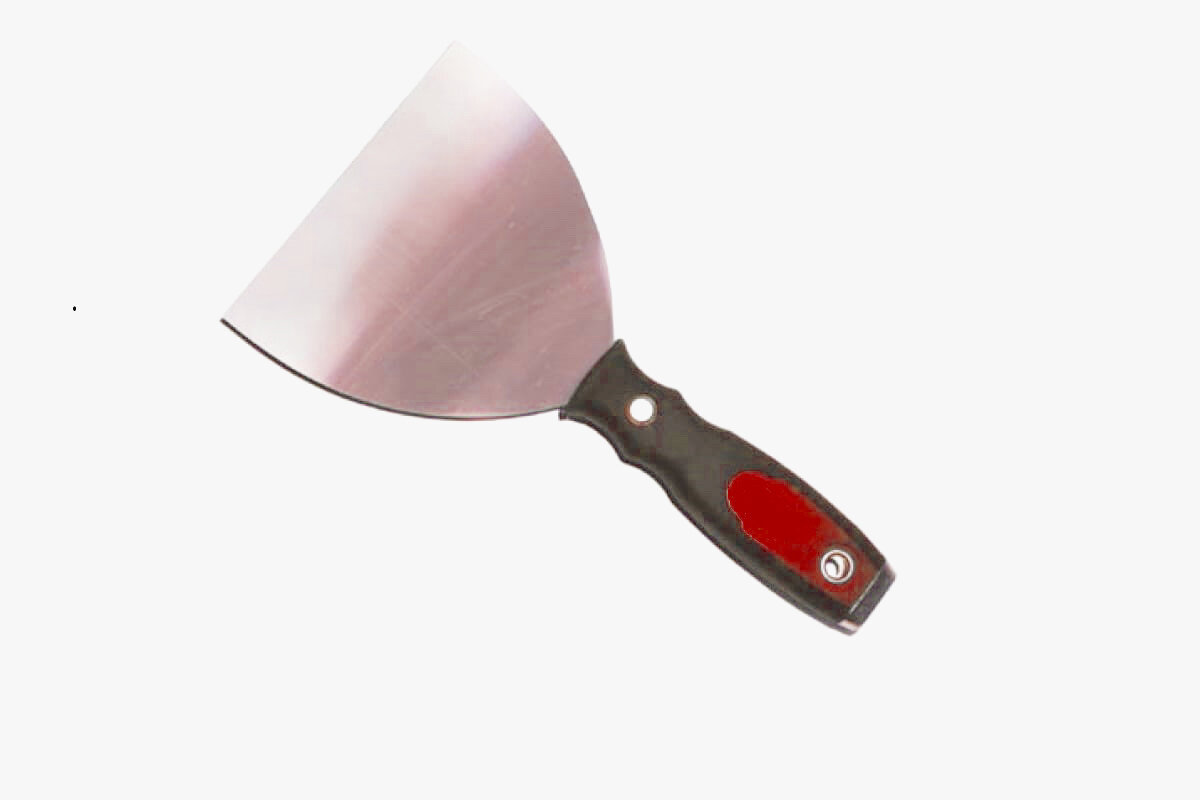 фото Жёсткий шпатель-скребок с металлическим бойком на рукоятке