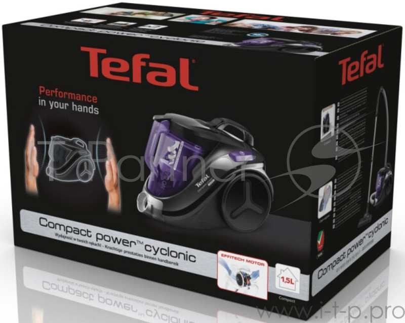 Пылесос TEFAL TW3759EA, 750Вт, черный/сиреневый - фото №8