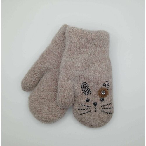фото Варежки , размер м, бежевый корона gloves