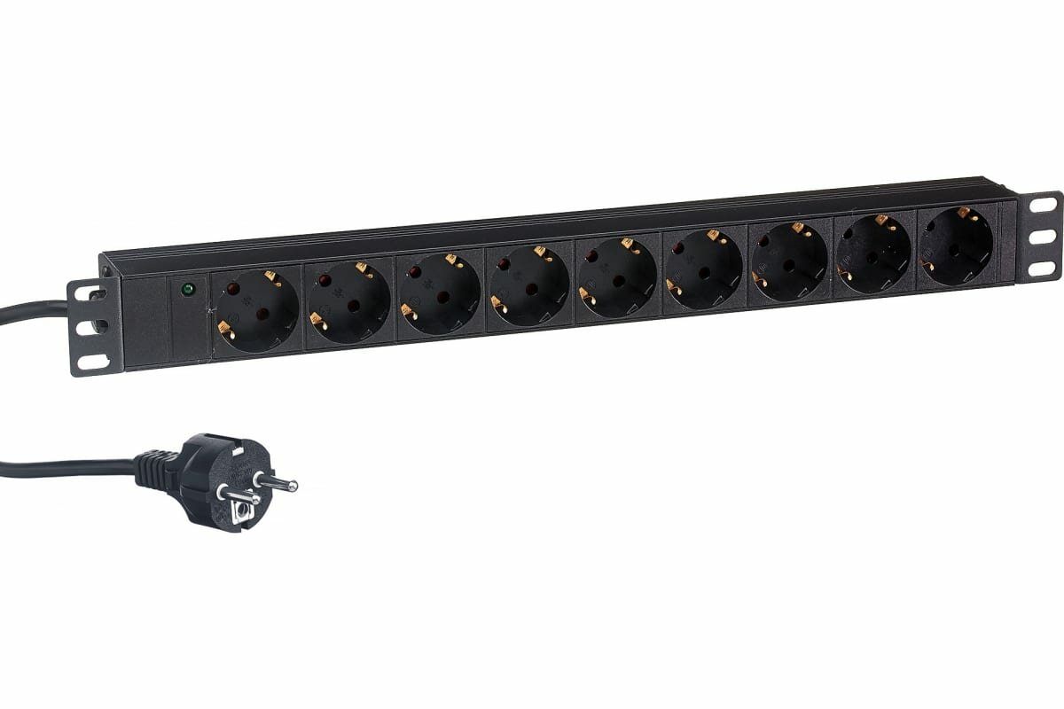 Exegate EX280848RUS Блок розеток ExeGate ServerPro PDU-19H902 Al-9S-EU1.8, 19",1U,алюм, 9Schuko, евровилка, 1.8м - фото №9