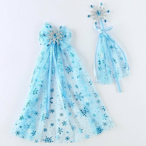 фото Карнавальный набор "снежинка", 2 предмета: зажим для волос, жезл фаворит