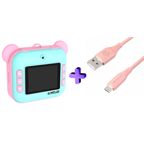 Комбо Фотоаппарат моментальной печати LUMICAM PRINTY DK04 pink Кабель Breaking Silicone USB - Micro USB 24 A 1 метр Розовый 736000₽