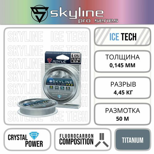 фото Леска зимняя sprut icetech pro titanium 0,145mm/50m